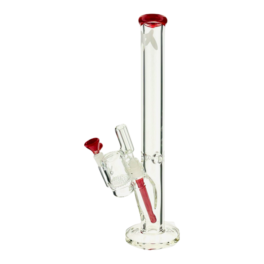 18" x 9mm red top straight Bong + Ash Catcher Combo