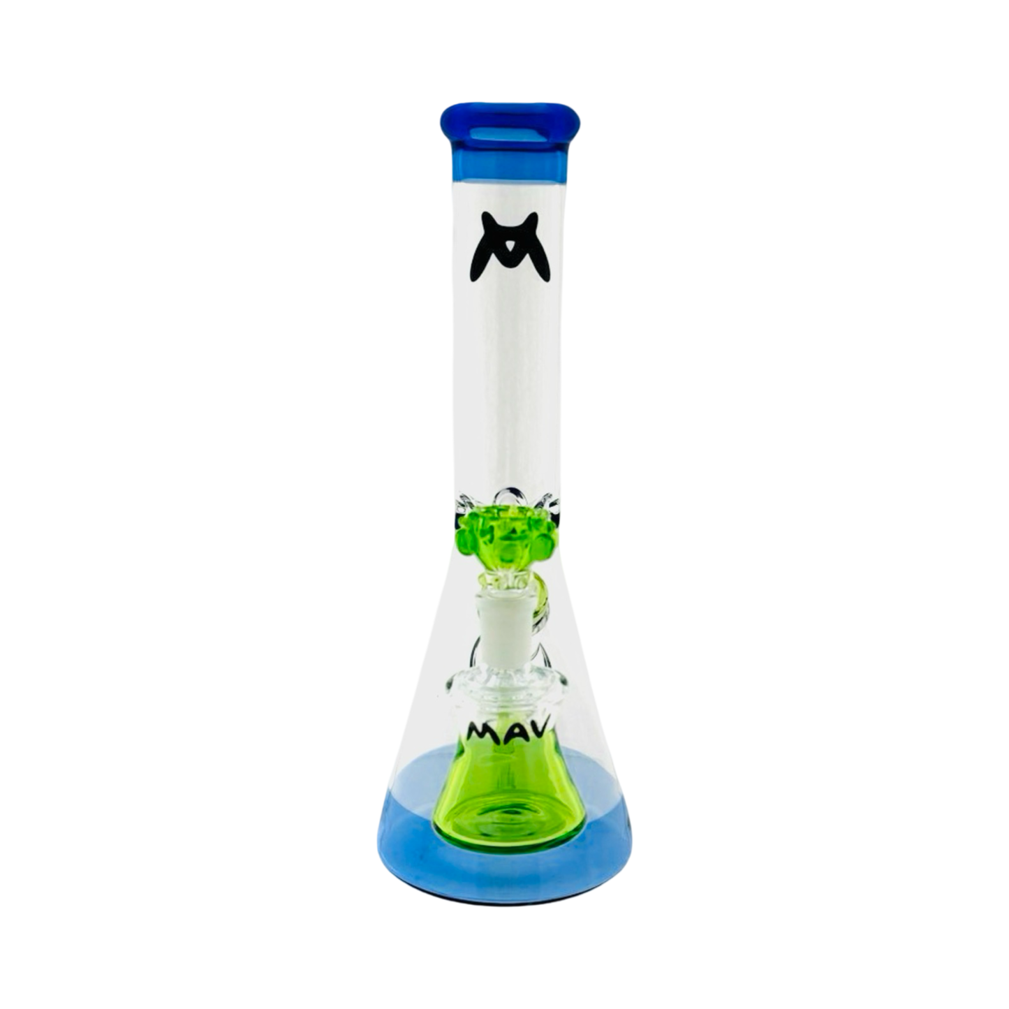 12"  blue ooze Beaker Bong + Ash Catcher bowl Combo