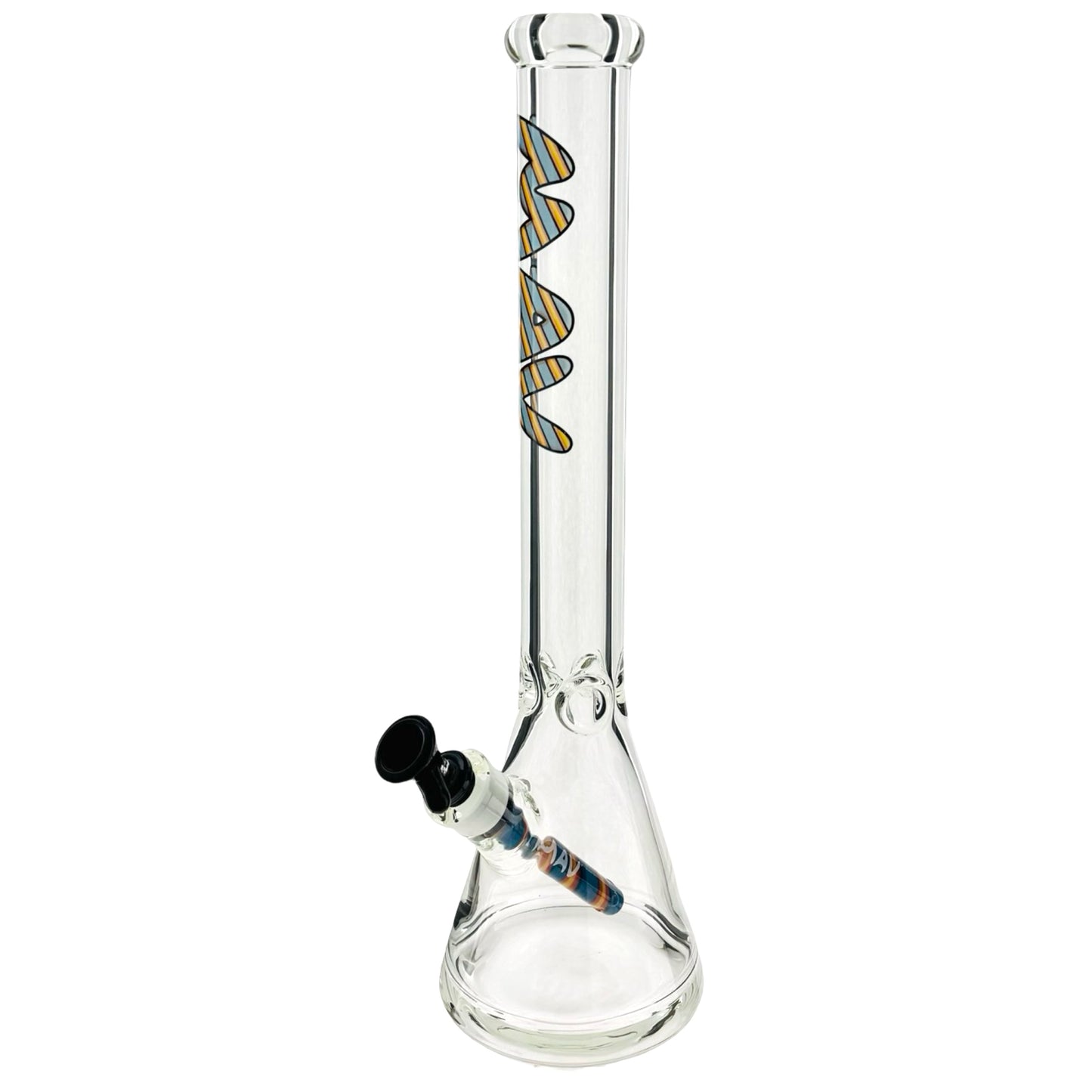 18" 9mm Classic Beaker Bong wigwag stem match fire