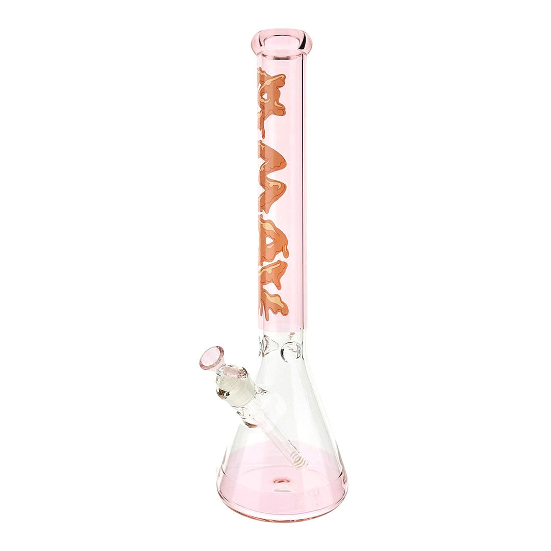 Transparent Pink Bubblegum Vibes 18" Full Color Beaker Bong