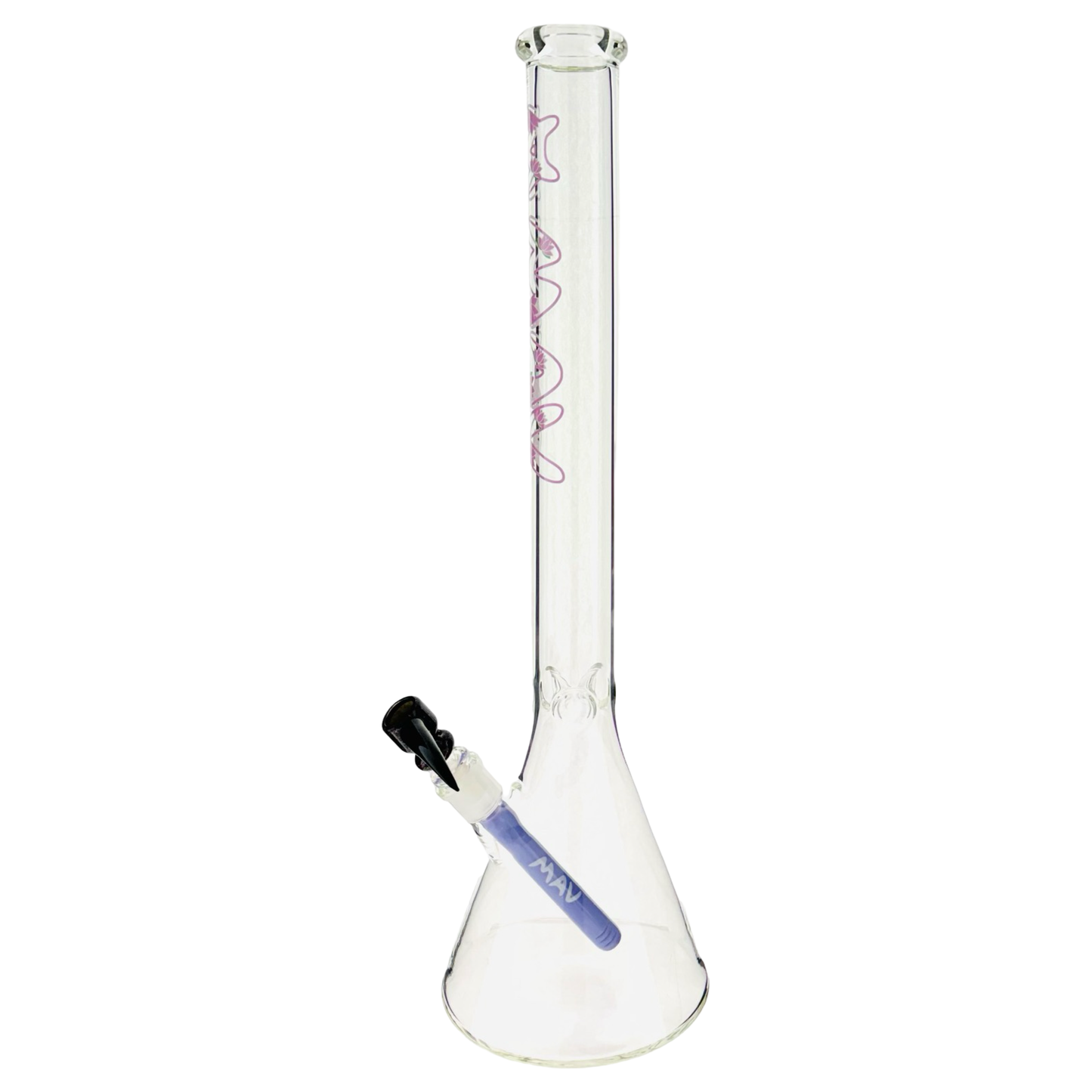 21" tall 50 by 5mm Beaker Bong Tall Neck type lotus