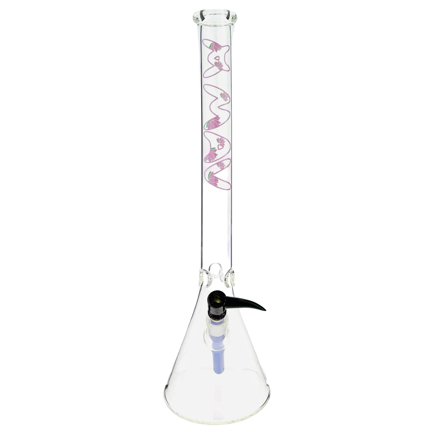 21" tall 50 by 5mm Beaker Bong Tall Neck type lotus