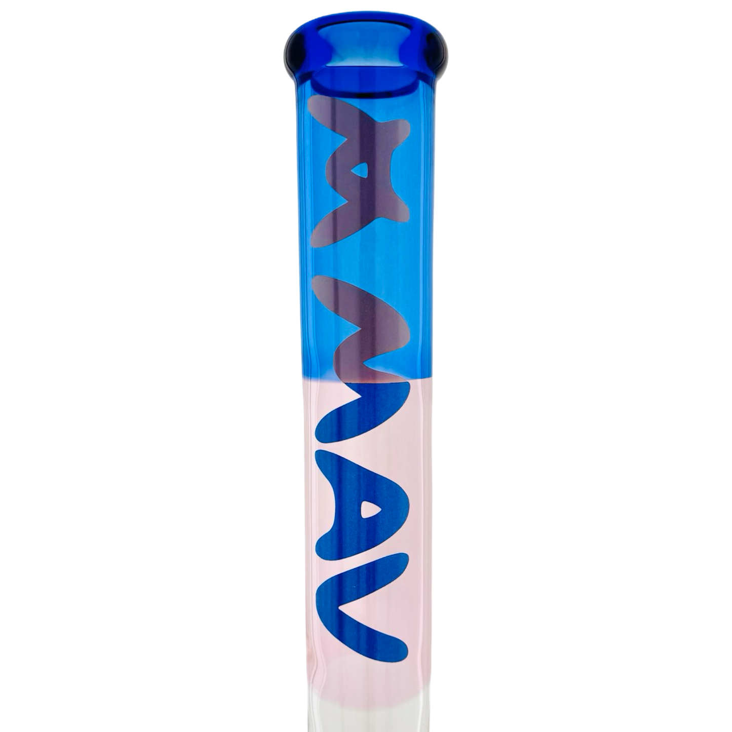 21" tall 50 by 5mm Beaker Bong Tall Neck duotone pink and to blue type