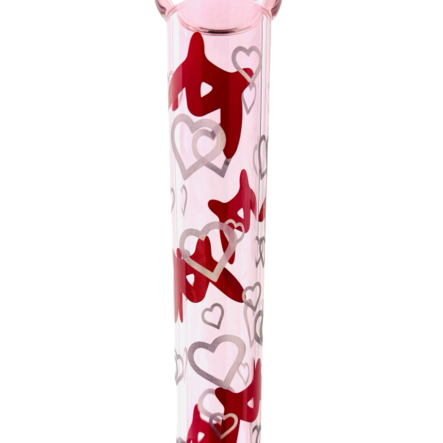 18" X 5MM ONE OF ONE Pink Love Heart Lasered Bong