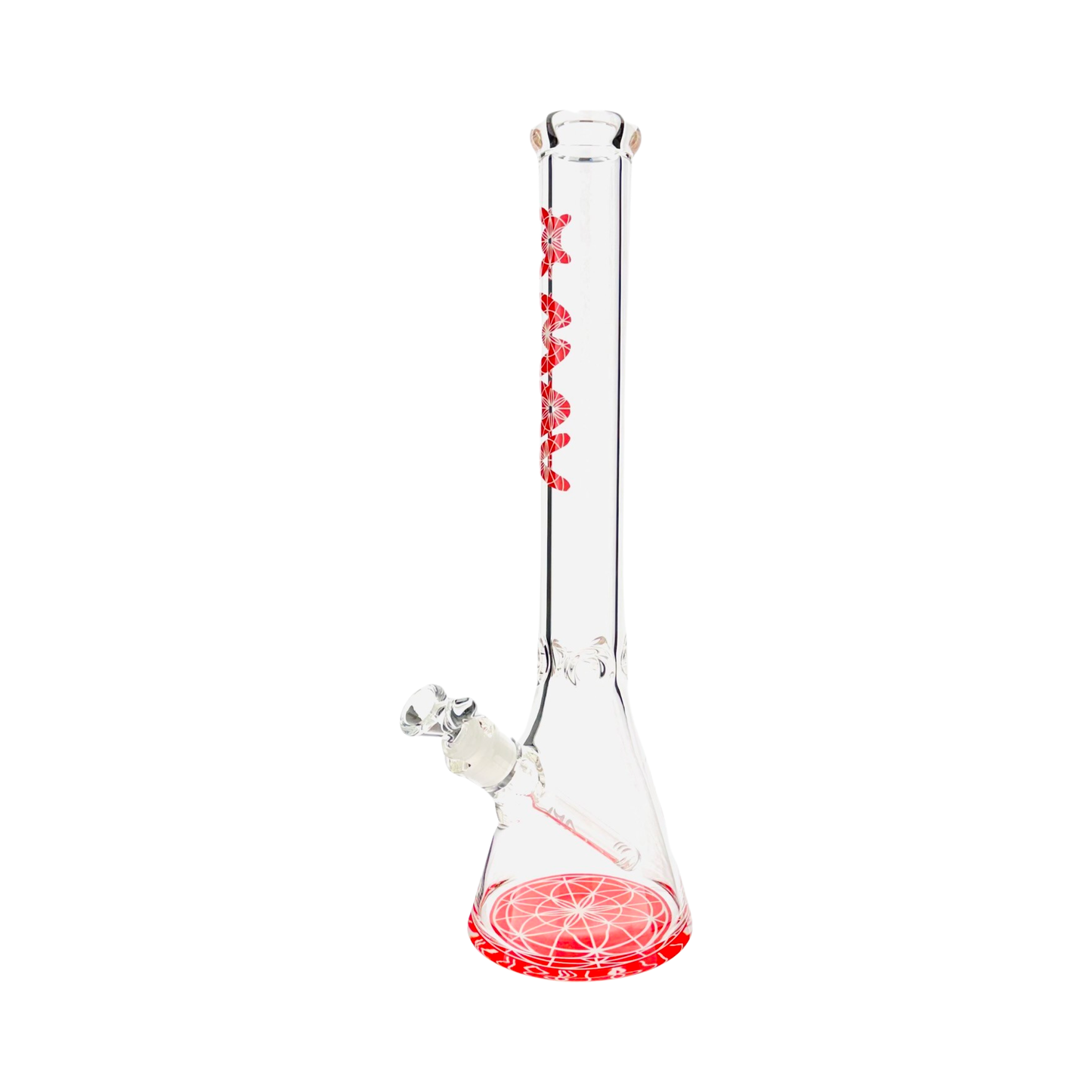 18" X 9mm Red Mandala Beaker Bong (Seed of Life)