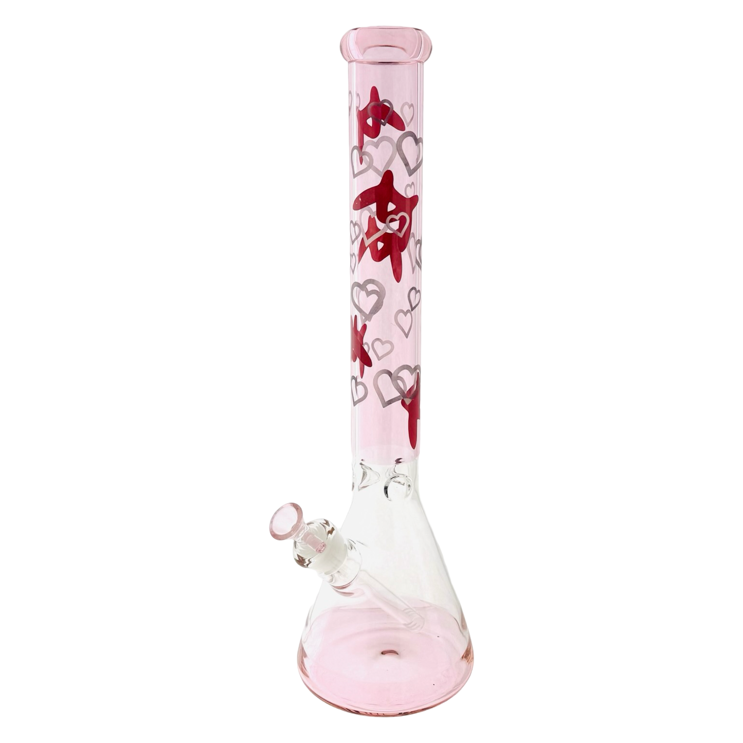 18" X 5MM ONE OF ONE Pink Love Heart Lasered Bong