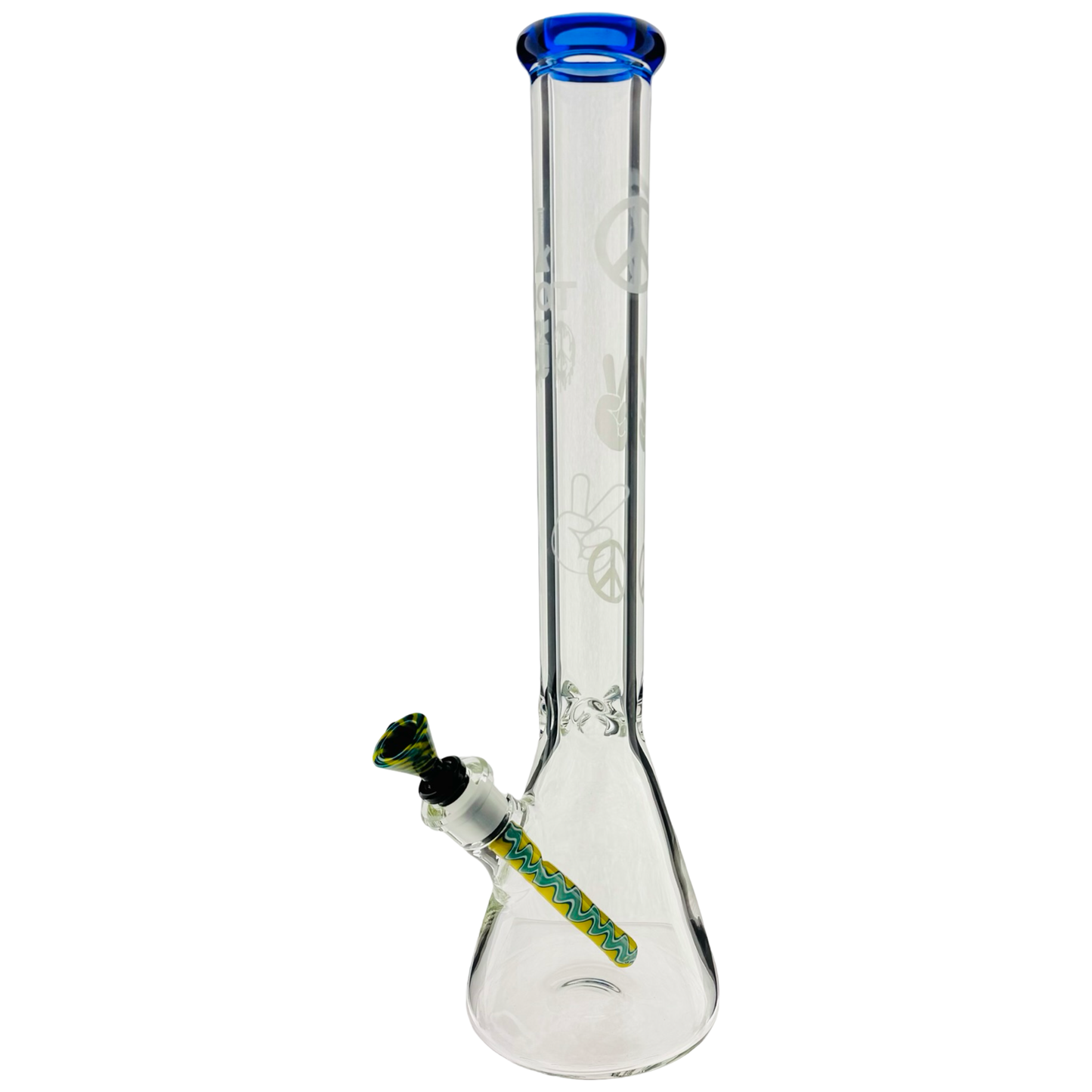 18" X 9MM ONE OF ONE peace and Love Special Beaker Bong