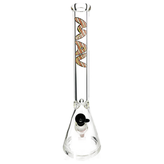 18" 9mm Classic Beaker Bong wigwag stem match rasta