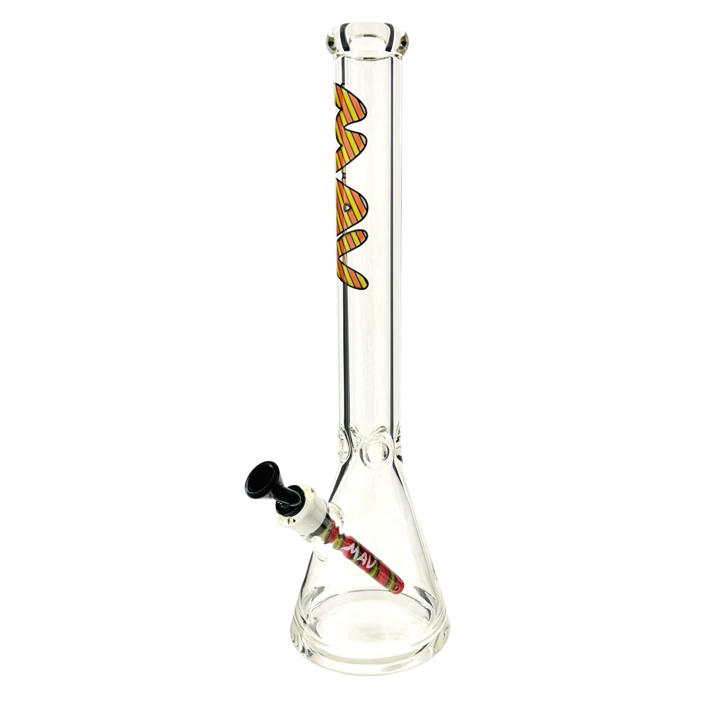 18" 9mm Classic Beaker Bong wigwag stem match rasta