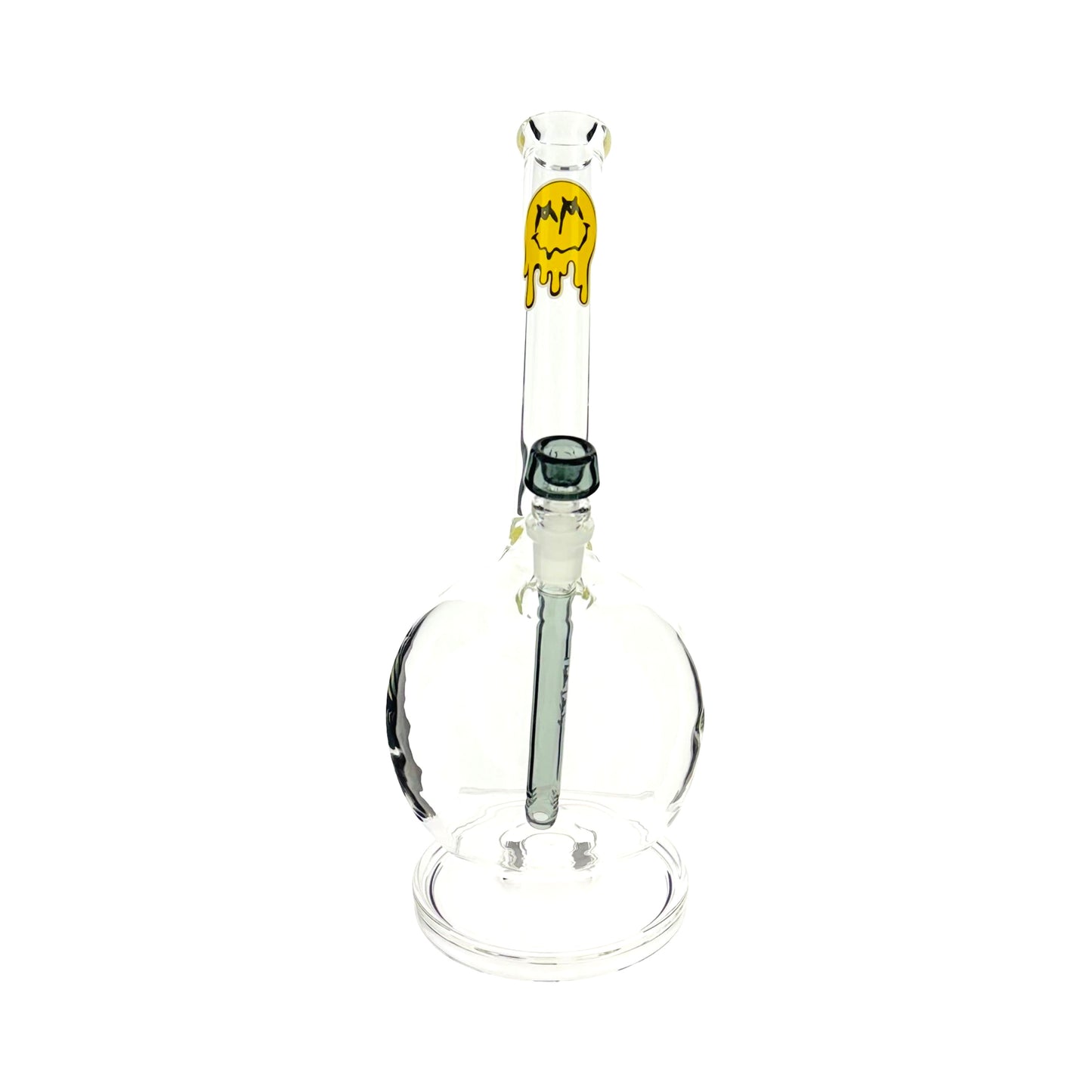 15" bubble base laidback angled neck bong drippy smiley